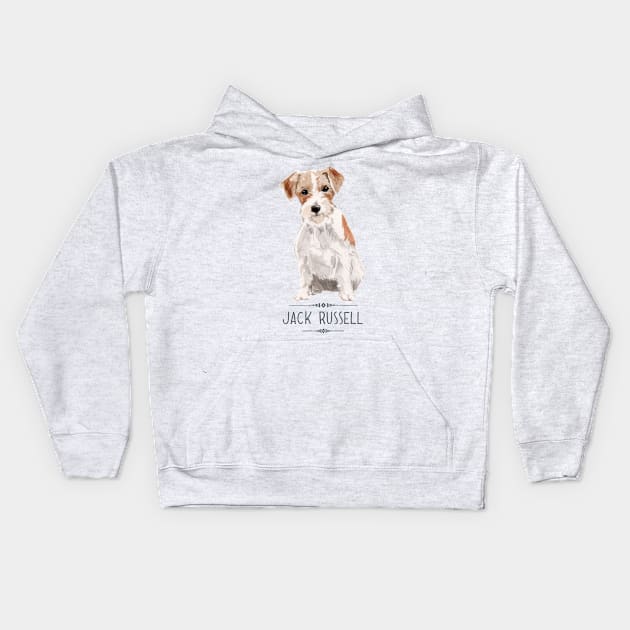 Jack Russell Terrier Kids Hoodie by bullshirter